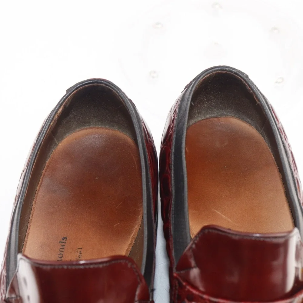 Allen Edmonds Mens Malibu Bit Loafer Size 10 C Red Exotic Leather Slip On Shoes